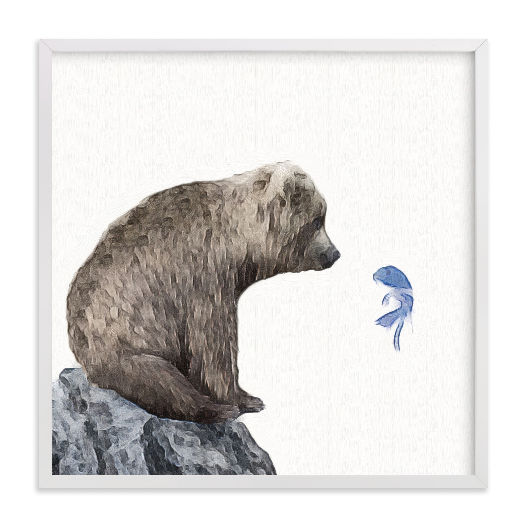 Blue Fish Wish Children's Art Print - Image 0