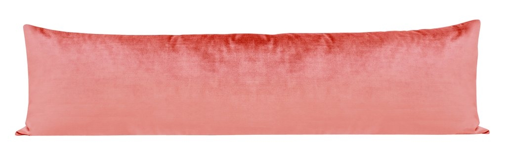 THE XL LUMBAR :: FAUX SILK VELVET // FLAMINGO - 14" X 48" - Image 2