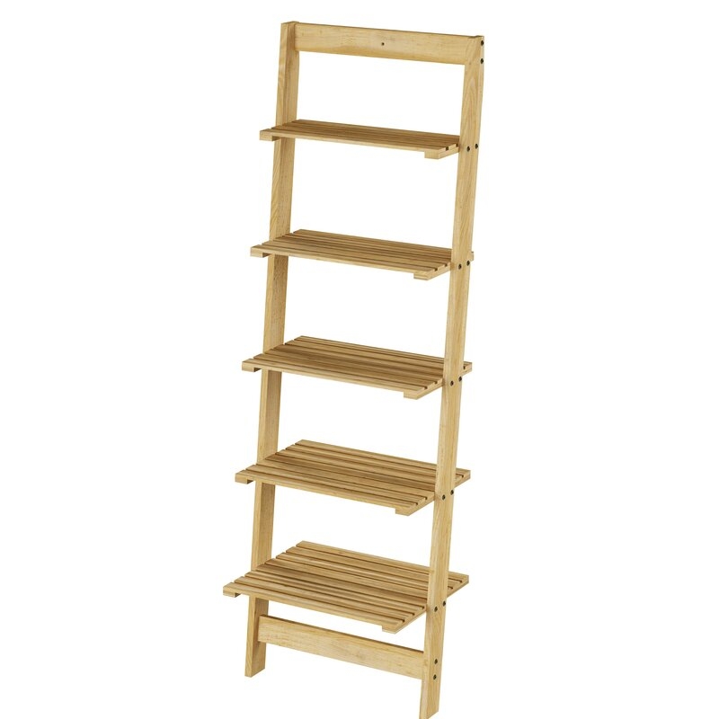 5-Tier Leaning Ladder Book Shelf - Image 2