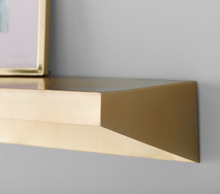 Floating Brass Metal Shelving, Small - Image 1