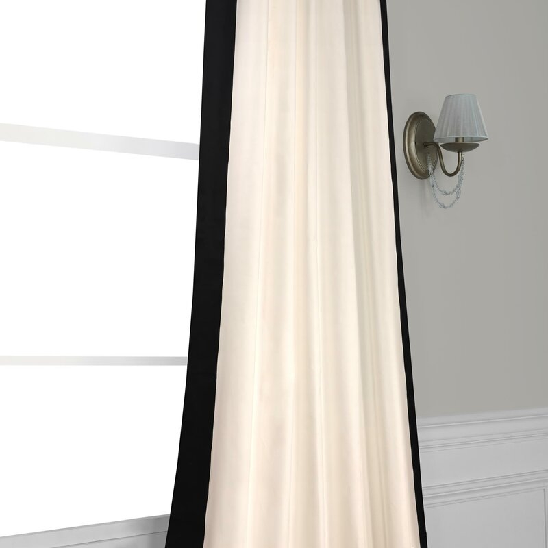 Winsor Cotton Solid Light Filtering Rod Pocket Single Curtain Panel in Black - 50"x96" - Image 4