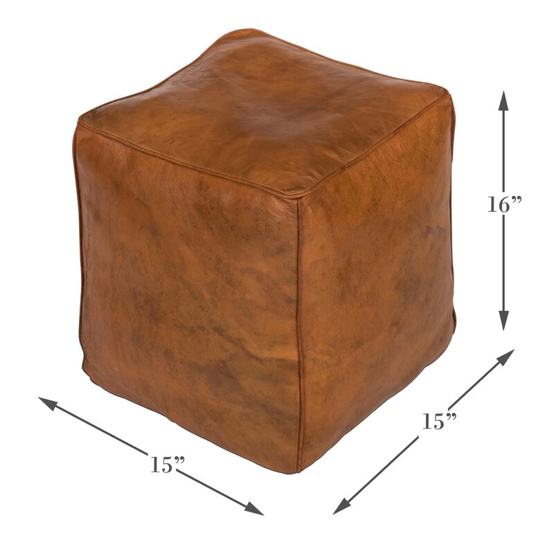 Wolfforth Leather Pouf - Image 2