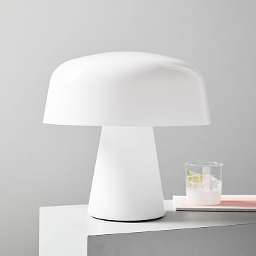 Bella Table Lamp, Small, Landscape Blue, Milk Glass - Image 0