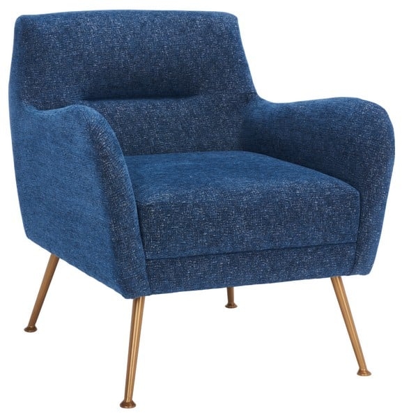 Tilbrook Arm Chair - Navy / Gold - Safavieh - Image 3