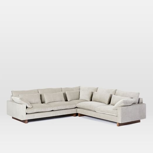 Harmony Set 3: Right Arm 2.5 Seater Sofa + Corner + Left Arm 2.5 Seater, Distressed Velvet, Light Taupe - Image 0