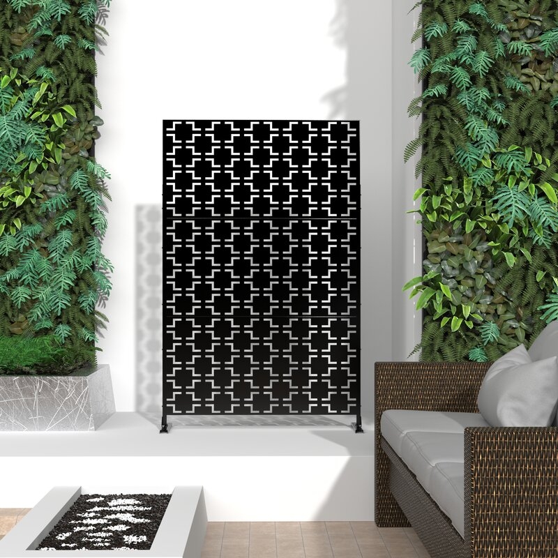 6.33 ft. H x 3.93 ft. W Laser Cut Metal Privacy Screen - Image 0