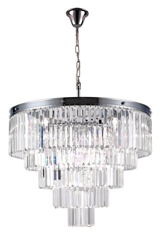 Hallum 12 - Light Unique Tiered Chandelier with Crystal Accents - Image 0