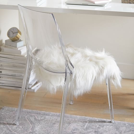 Faux-Fur Chair Throw, White - Image 1