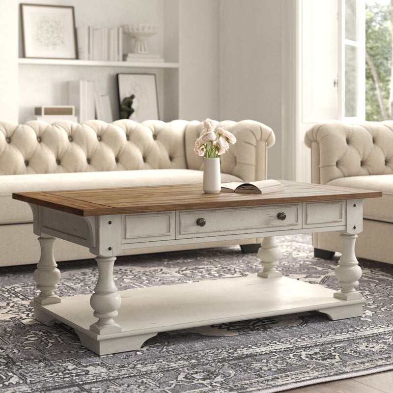 Belle Meade Wood Coffee Table with Storage- Restock June 6 - Image 2