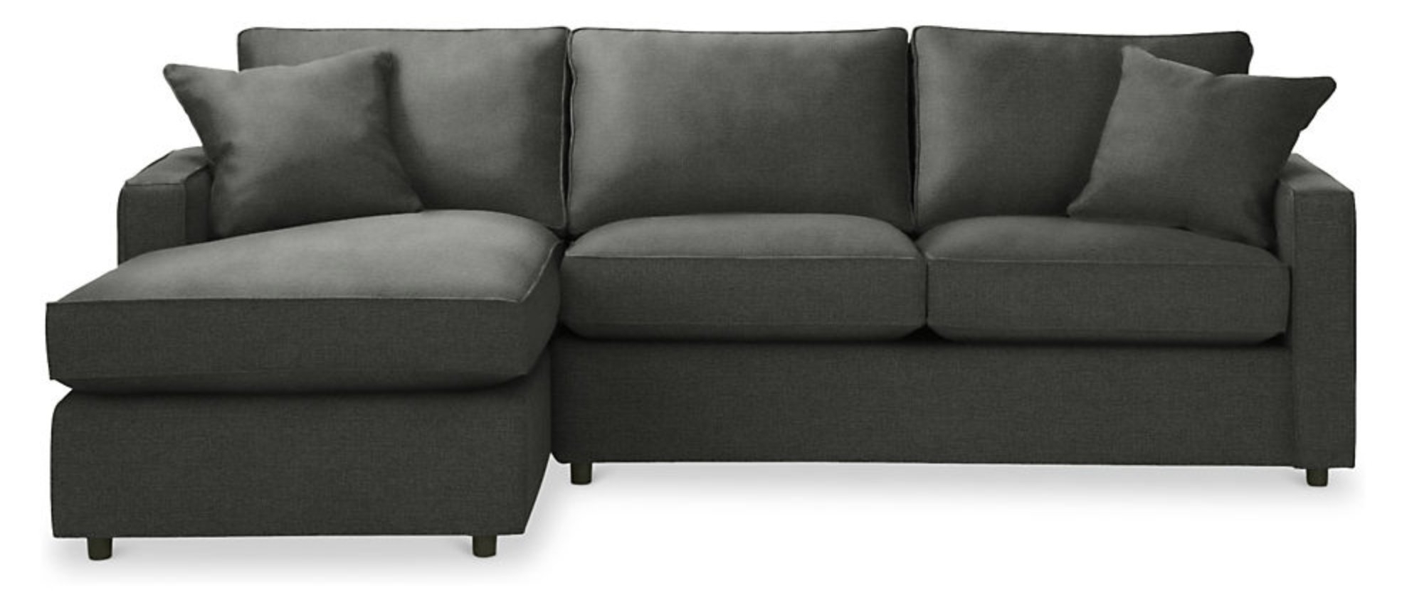 York 95" Sofa with Left-Arm Chaise in Sumner Charcoal Fabric - Image 0