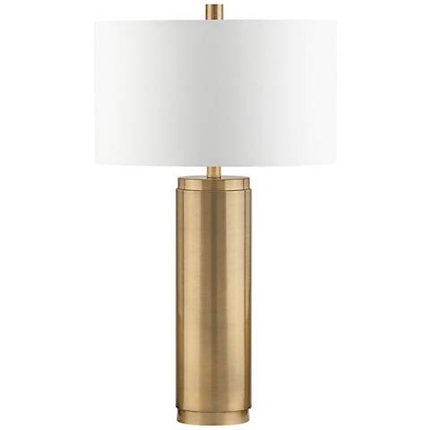 Marshall Antique Brass Metal Cylinder Table Lamp - Image 0