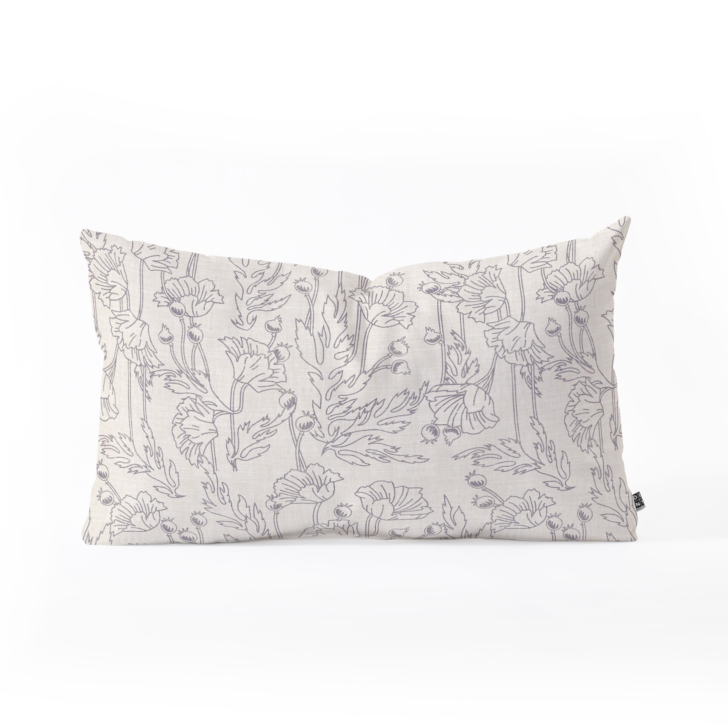 OBLONG THROW PILLOW POPPY GREY  BY HOLLI ZOLLINGER - Image 0