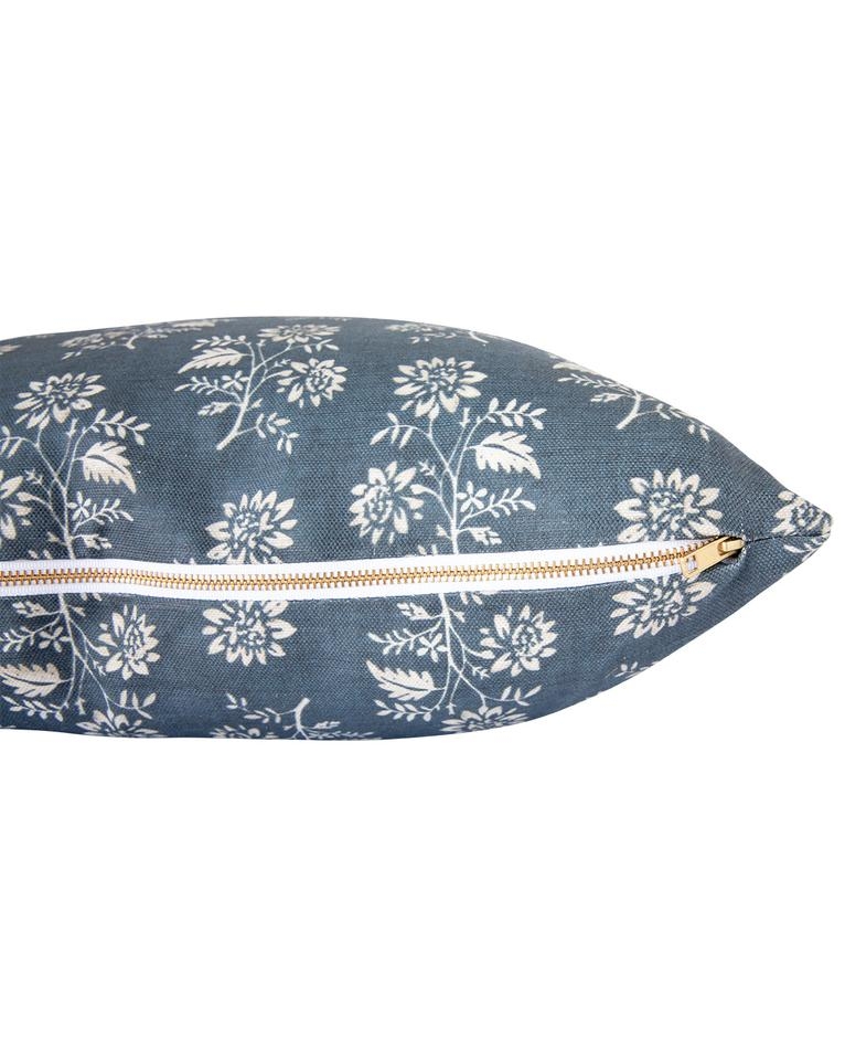 CAMILLE NAVY FLORAL PILLOW WITHOUT INSERT, 24" x 24" - Image 1