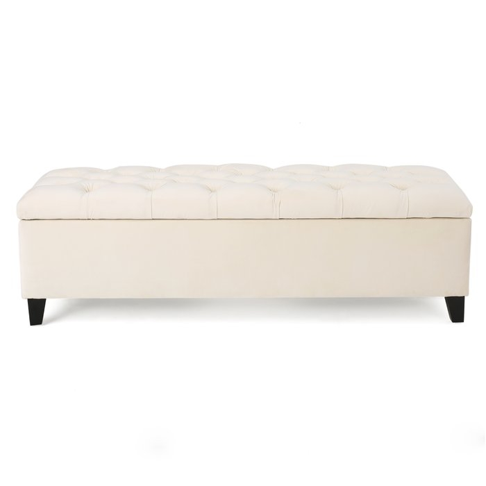 Amalfi Upholstered Storage Bench, Ivory - Image 0