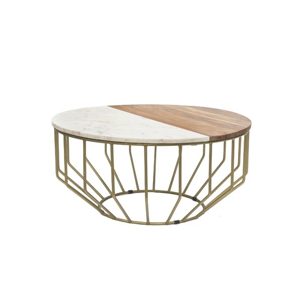 Singh Wood/Marble Round Coffee Table - Image 0