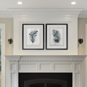 'Soft Feathers' 2 Piece Framed Acrylic Painting Print Set - Image 2