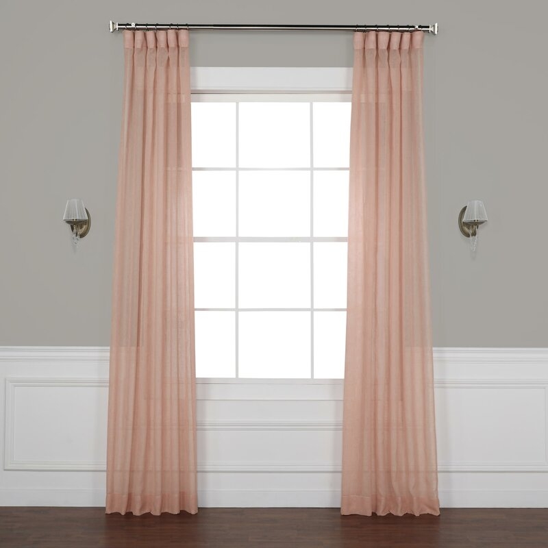 Bowley Solid Sheer Tab Top Single Curtain Panel 120" - Image 0
