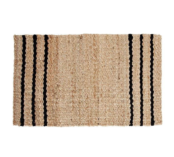 Three Stripe Jute Doormat, 18 x 30", Natural - Image 0