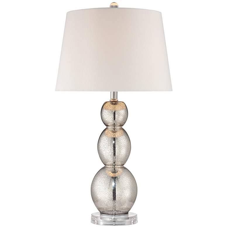 Mercury Glass Triple Gourd Table Lamp - Image 0