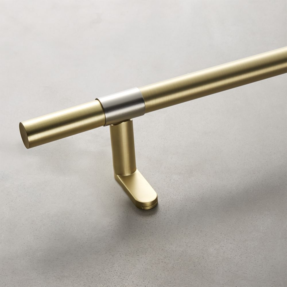"Seamless Brass with Nickel Band Curtain Rod Set 48""-88""x1""dia." - Image 0