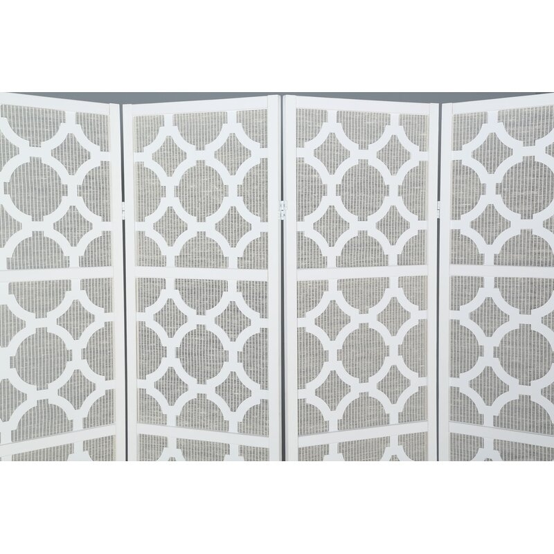 Keper Quarterfoil Infused Diamond Design 4 Panel Room Divider - Image 1