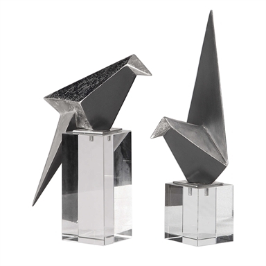 Origami Bird Figurines, S/2 - Image 1