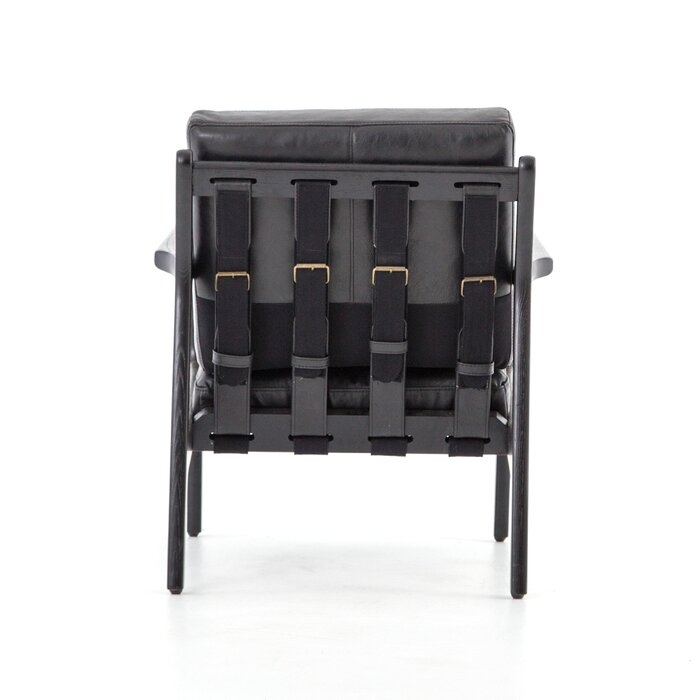 Silas Armchair Upholstery Color: Black, Leg Color: Black - Image 1