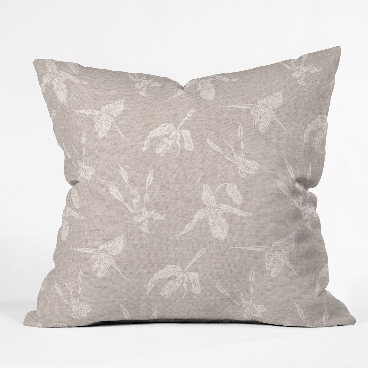 ORCHID LINEN Throw Pillow - 18" x 18"" - Polyester Insert - Image 0