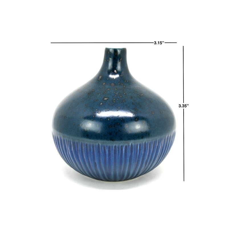 2 Piece Atencio Blue Porcelain Table Vase Set - Image 3