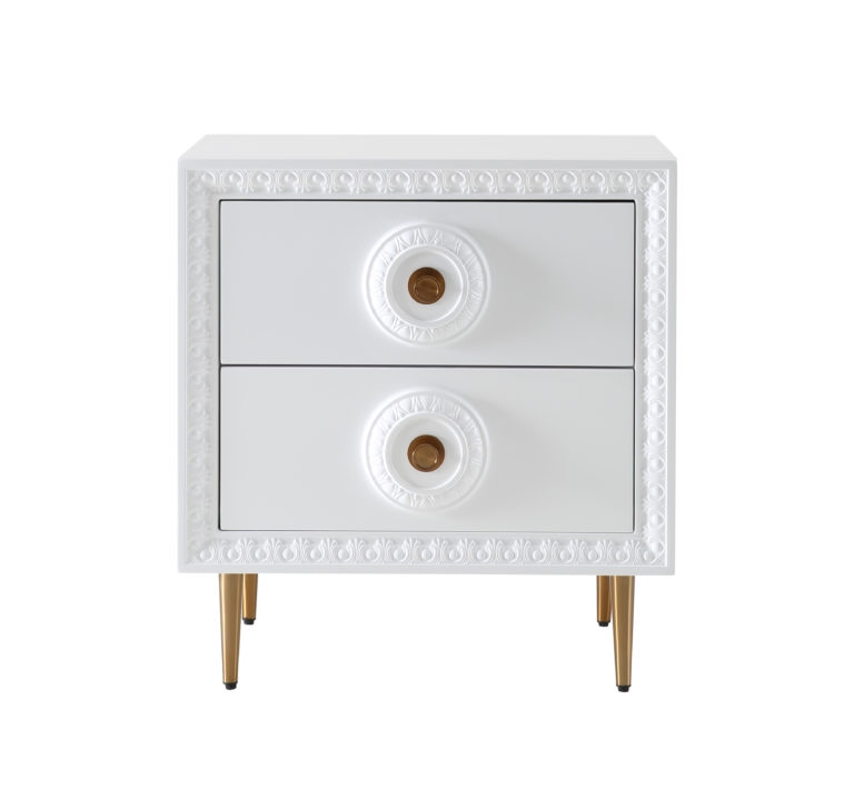 Bovey White Lacquer Side Table - Image 0
