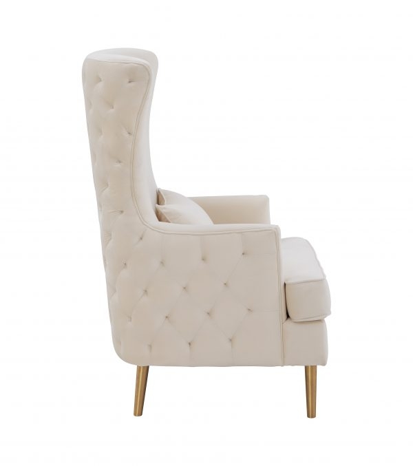 Alina Cream Tall Tufting Back Chair - Image 1