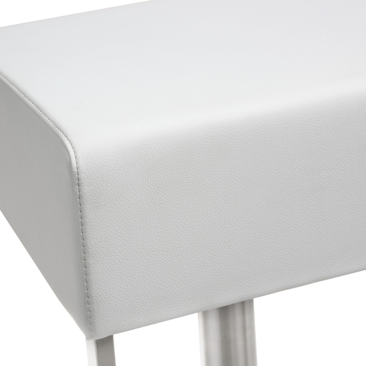 Seville White Stainless Adjustable Barstool - Image 3