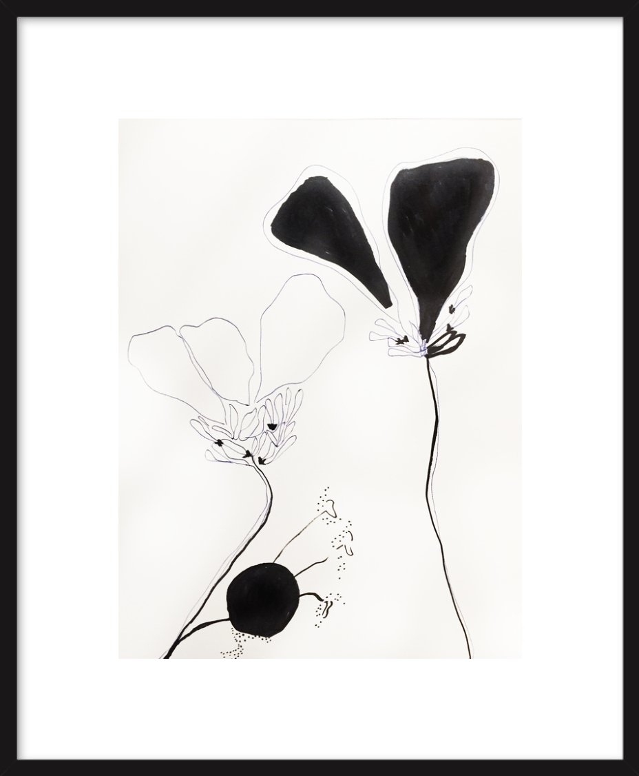 Flower Study 1 - Framed - Matte Black Metal Frame - Image 0
