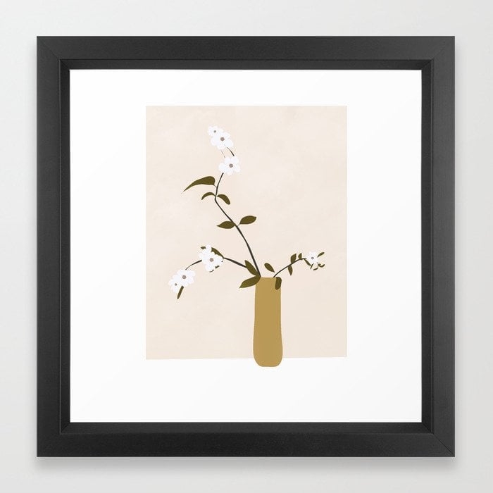 Flowers in the Vase Framed Art Print - 12x12, vector black frame - Image 0