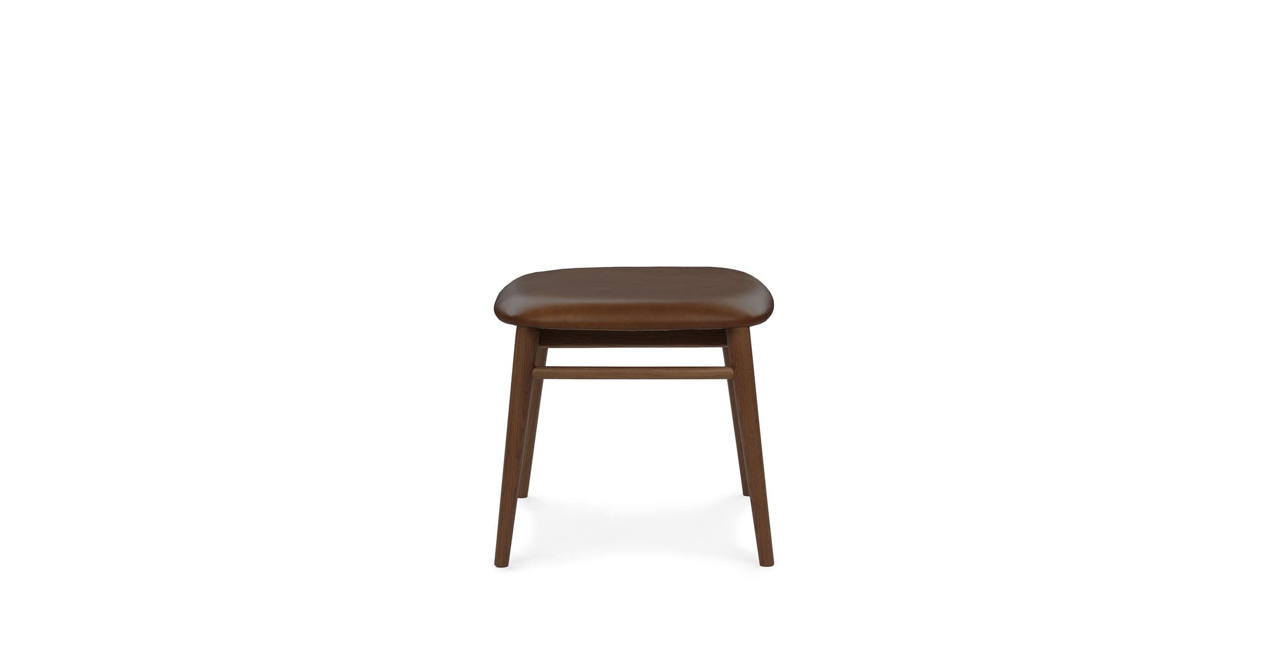 LEVO brown leather ottoman - Image 1