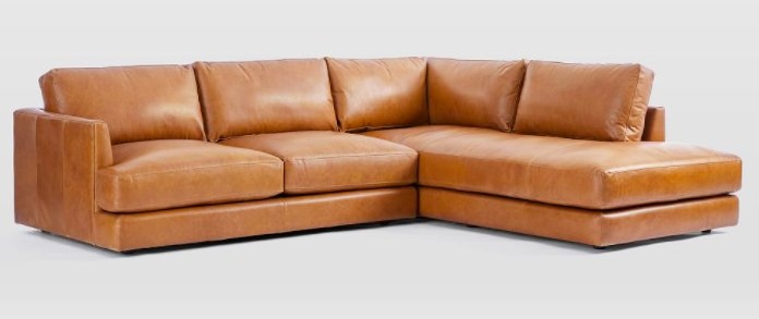 Haven Leather 2-Piece Bumperl Chaise Sectional (RIGHT SIDE CHAISE) - Image 1