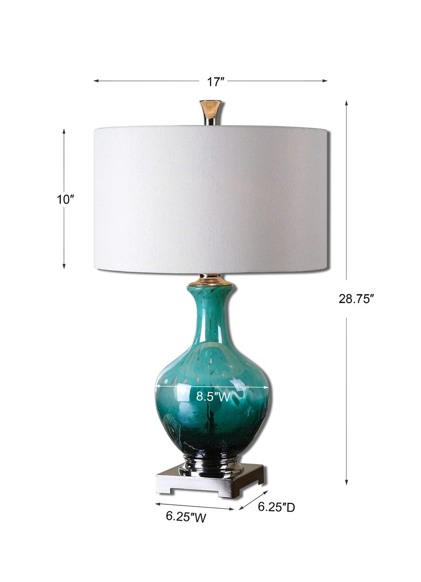 Yvonne Green Blue Glass Table Lamp - Image 1