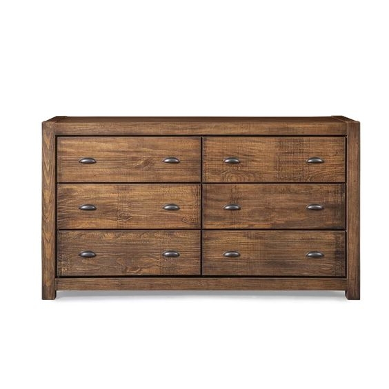 Grain Wood Furniture Montauk 6 Drawer Double Dresser: Rustic Walnut - Image 0