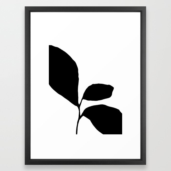 Three Leaf Seedling - Black and White Botanical Framed Art Print - Image 0