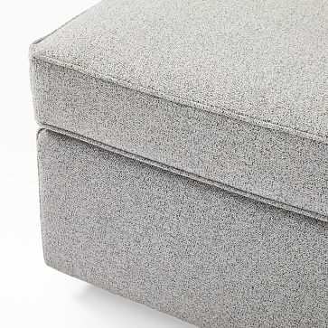 Harris Large Square Ottoman, Chenille Tweed, Irongate, Concealed Support, Poly - Image 2
