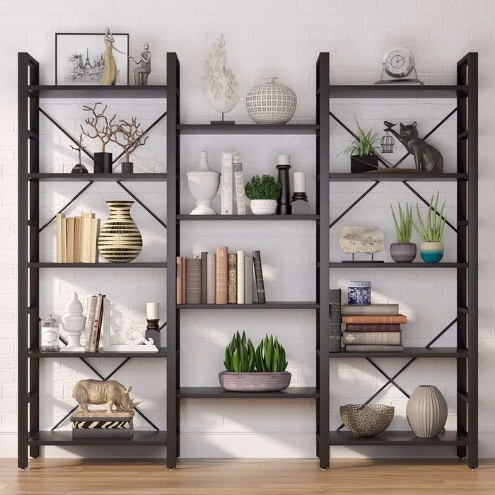 69" H x 70.86" W Steel Etagere Bookcase - Image 2