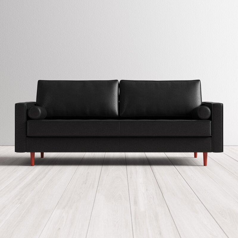Geo 84" Genuine Leather Square Arm Sofa - Image 9
