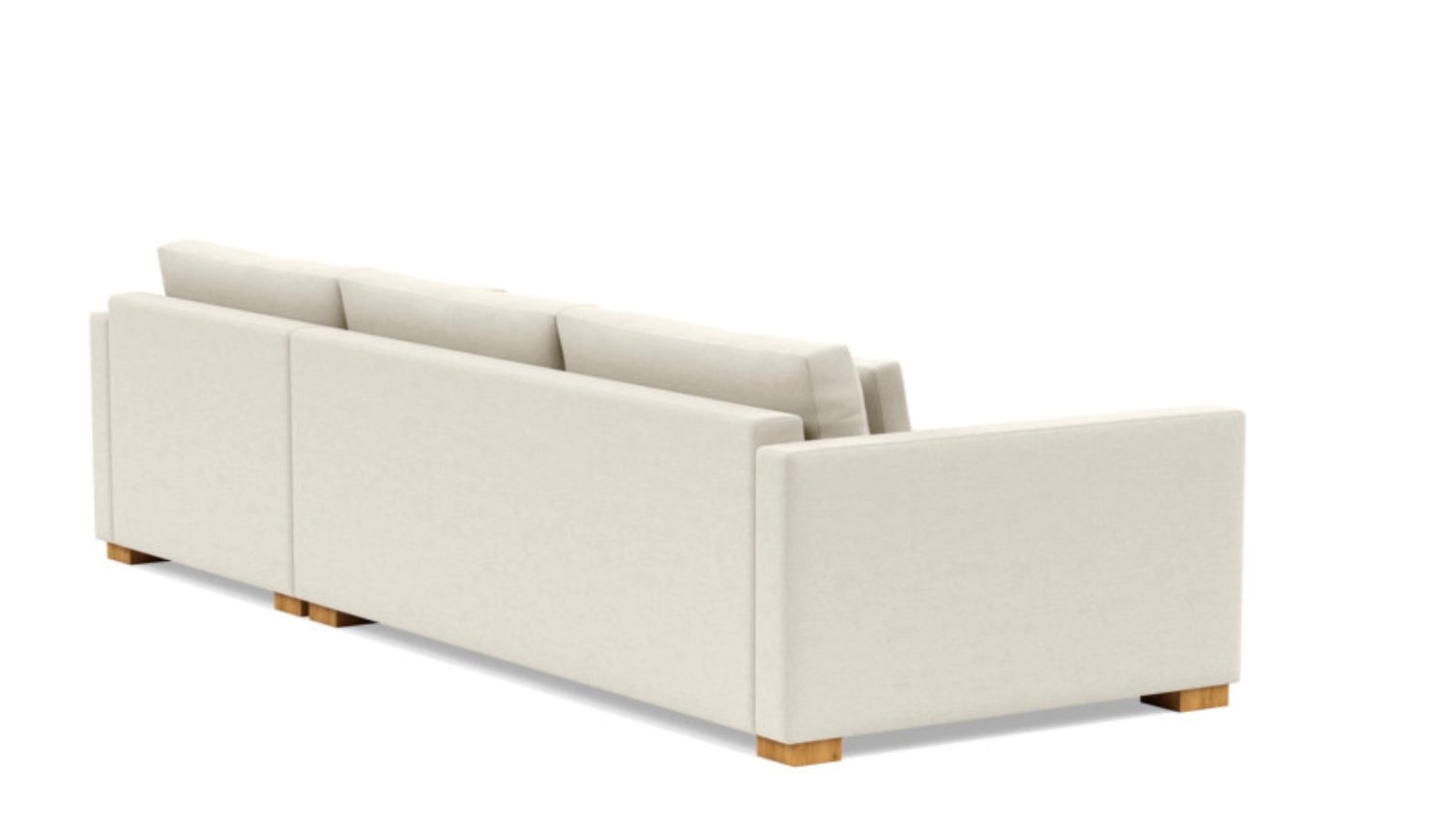 Charly Sleeper Sleeper Sectional with Chalk Fabric, standard chaise, and Matte Black legs right facing - Image 2