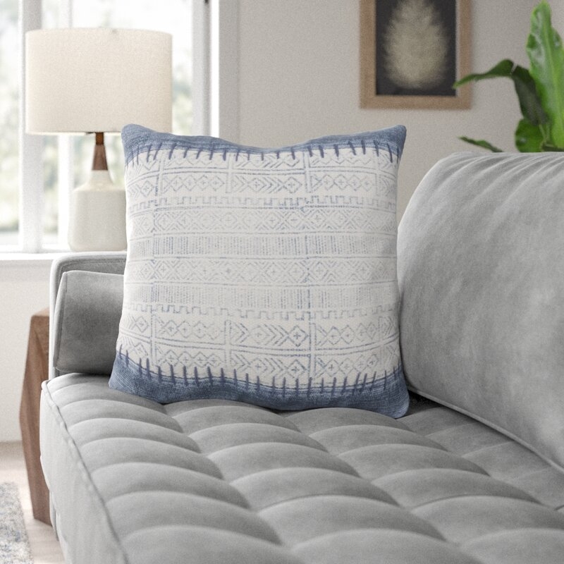 Friedman Cotton Indoor Geometric Square Throw Pillow - Image 2