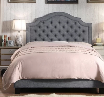 Swanley Upholstered Panel Bed - Gray Queen - Image 0