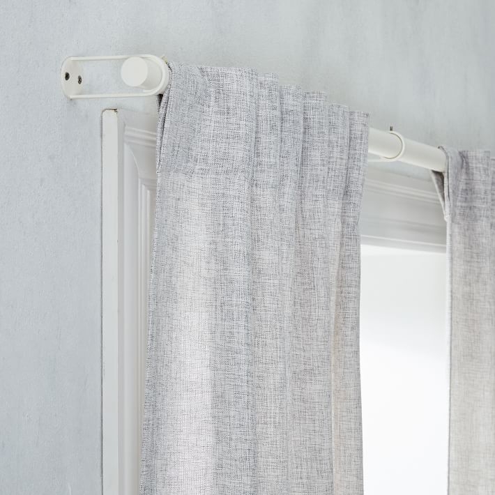 Crossweave Curtain + Blackout Panel, Stone White, 48"X96" - Image 1