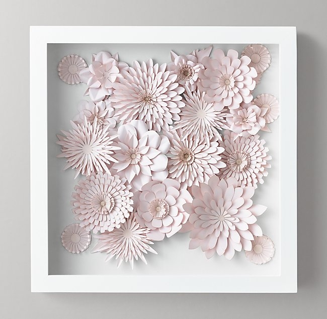 HAND-FOLDED PAPER FLOWER ART SMALL - PINK - Image 0