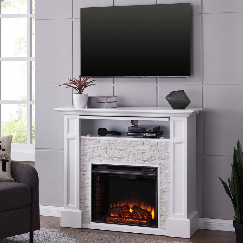 Shanks 48'' W Electric Fireplace // WHITE - Image 0