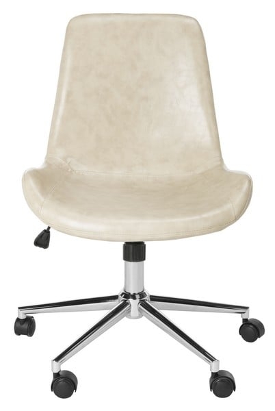 Fletcher Swivel Office Chair - Beige/Chrome - Safavieh - Image 0