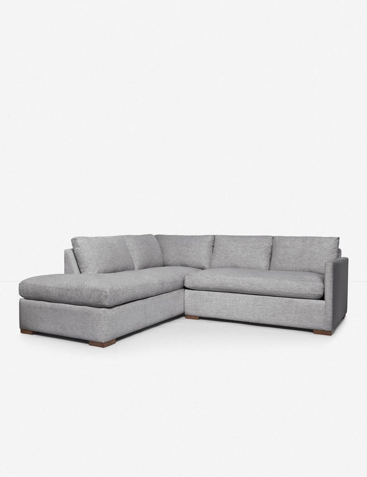 Callahan Bumper Sectional Sofa, Light Gray, Left Facing - Image 1